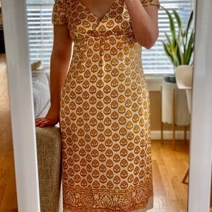 Silk Gold Printed Betsy Johnson Dress